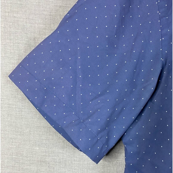 Men’s Shirtcraft Performance Blue Polka Dot Short Sleeve Button Down Size XL - Picture 4 of 7